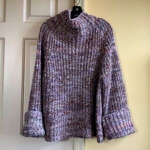 Rag & Bone Wool Blend Marled Funnel Neck Sweater Multicolor SZ L